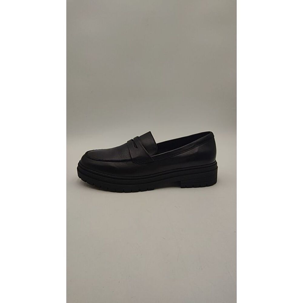 Quince Women Italian Leather Lug Sole Loafer Black Shoes 10.5 - Picture 1 of 2